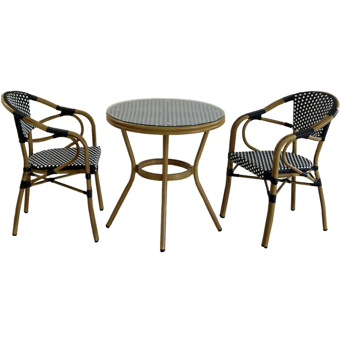 ラウンドテーブル3点セット「プレジール」 PLS-R70-3PSET 送料無料]ラウンドテーブル３点セット「プレジール」 ブラック（PLS