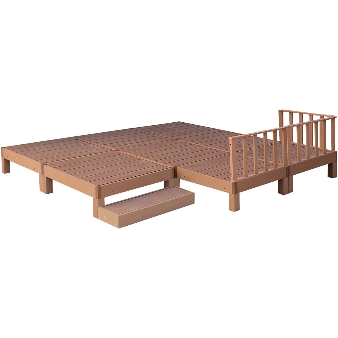 PWDE-8P-SFSET 人工木ウッドデッキ ecofeel(エコフィール) ステップ・フェンスセット 1セット(8台) 住まいスタイル 【通販モノタロウ】 87,890円