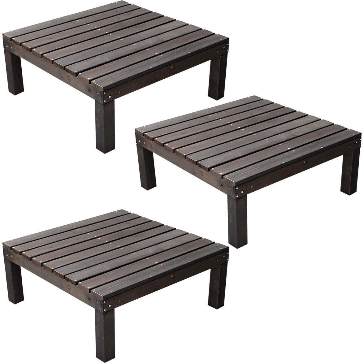 ユニットウッドデッキ　harmonie（アルモニー）90×90　4個組 SDKIT9090-4P-DBR ユニットウッドデッキ harmonie（アルモニー）90×90 ステップ付送料