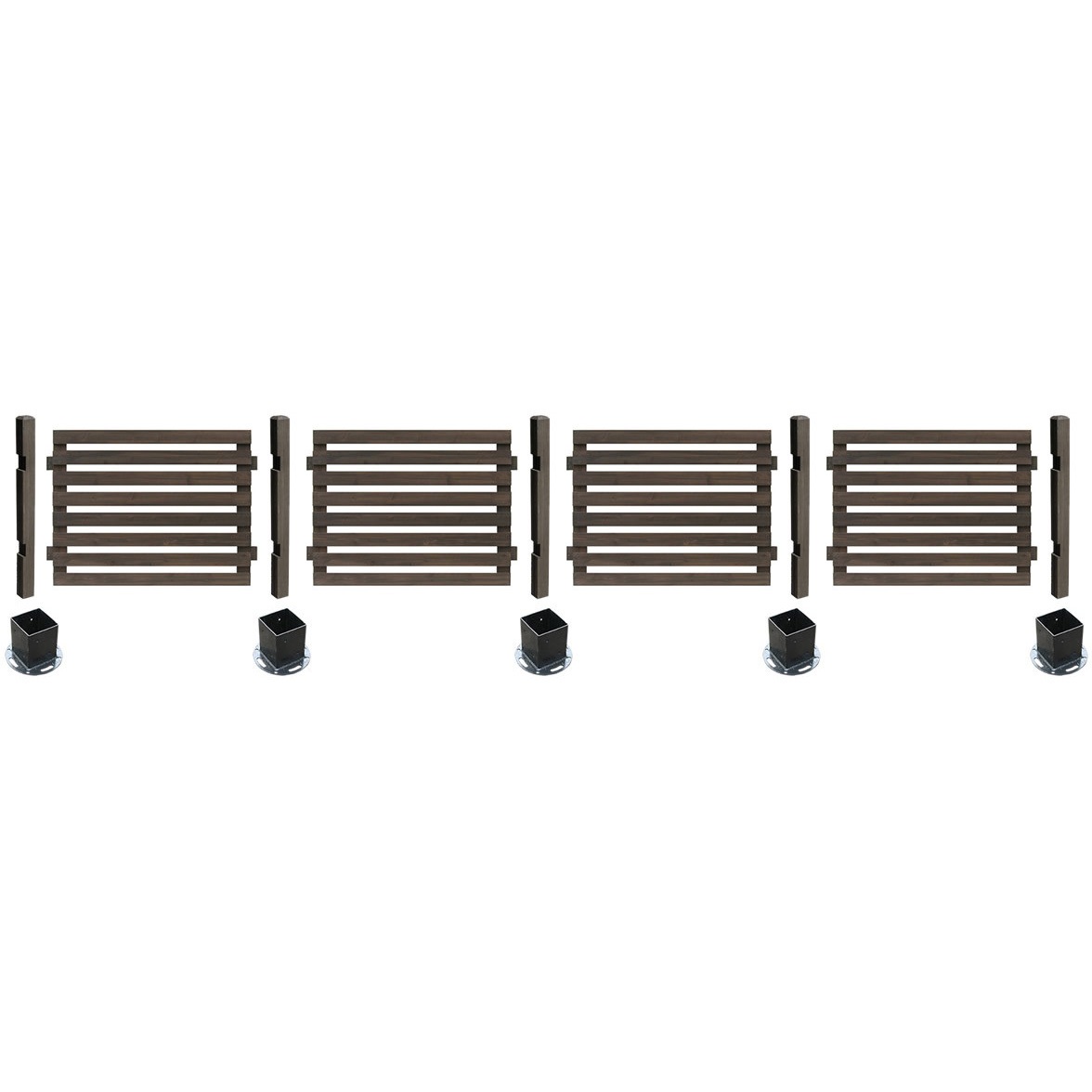 SFBF1000-4HB ボーダーフェンス スプレッド 平地4連結セット 1セット 住まいスタイル 【通販モノタロウ】