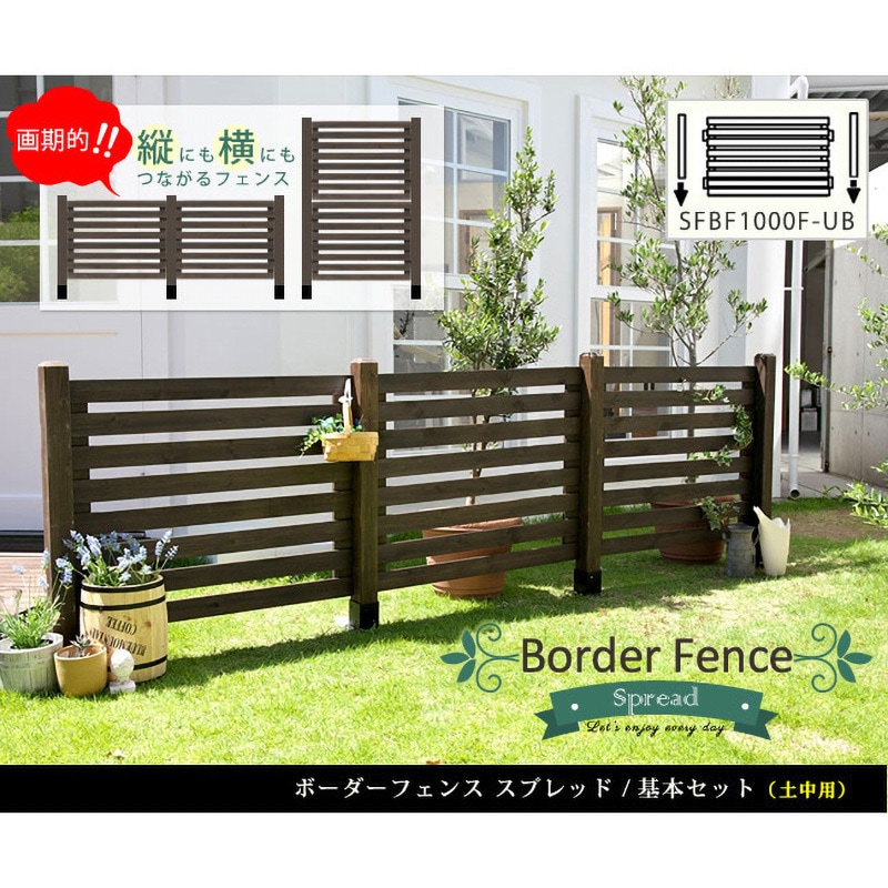 SFBF1000F-UB ボーダーフェンス スプレッド(基本セット/土中用) 1セット 住まいスタイル 【通販モノタロウ】