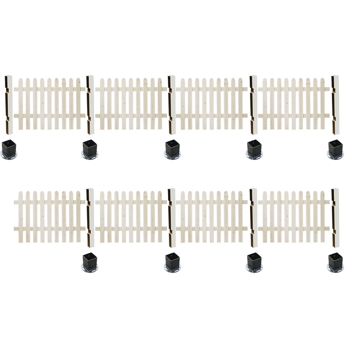 SFPS1200-8HB ピケットフェンス ストレート 平地8連結セット 1セット 住まいスタイル 【通販モノタロウ】