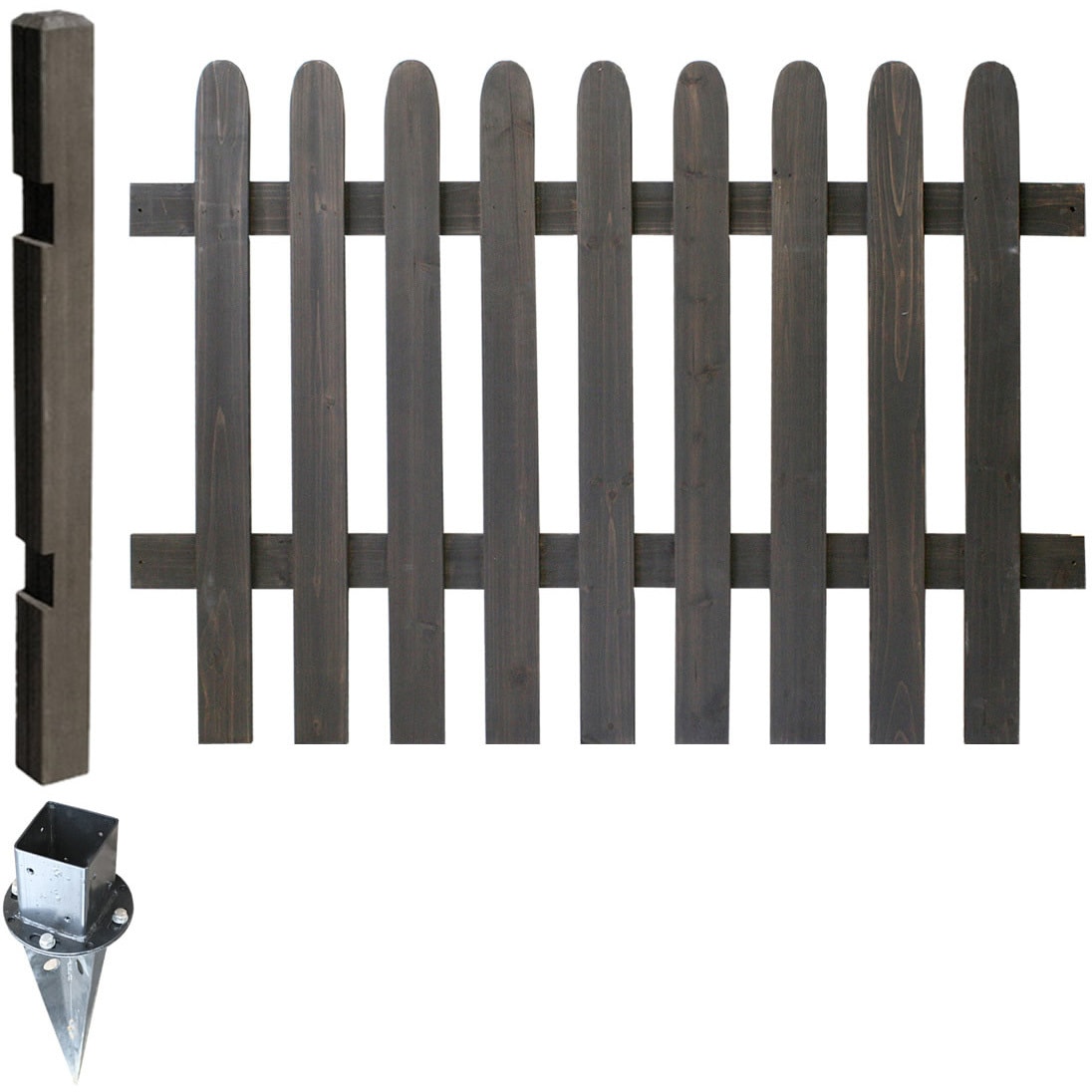 SFPS1200E-UB ピケットフェンス ストレート連結セット(土中用) 1セット 住まいスタイル 【通販モノタロウ】