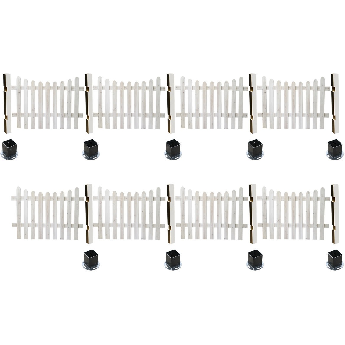 SFPU1200-8HB ピケットフェンス U型 平地8連結セット 1セット 住まいスタイル 【通販モノタロウ】