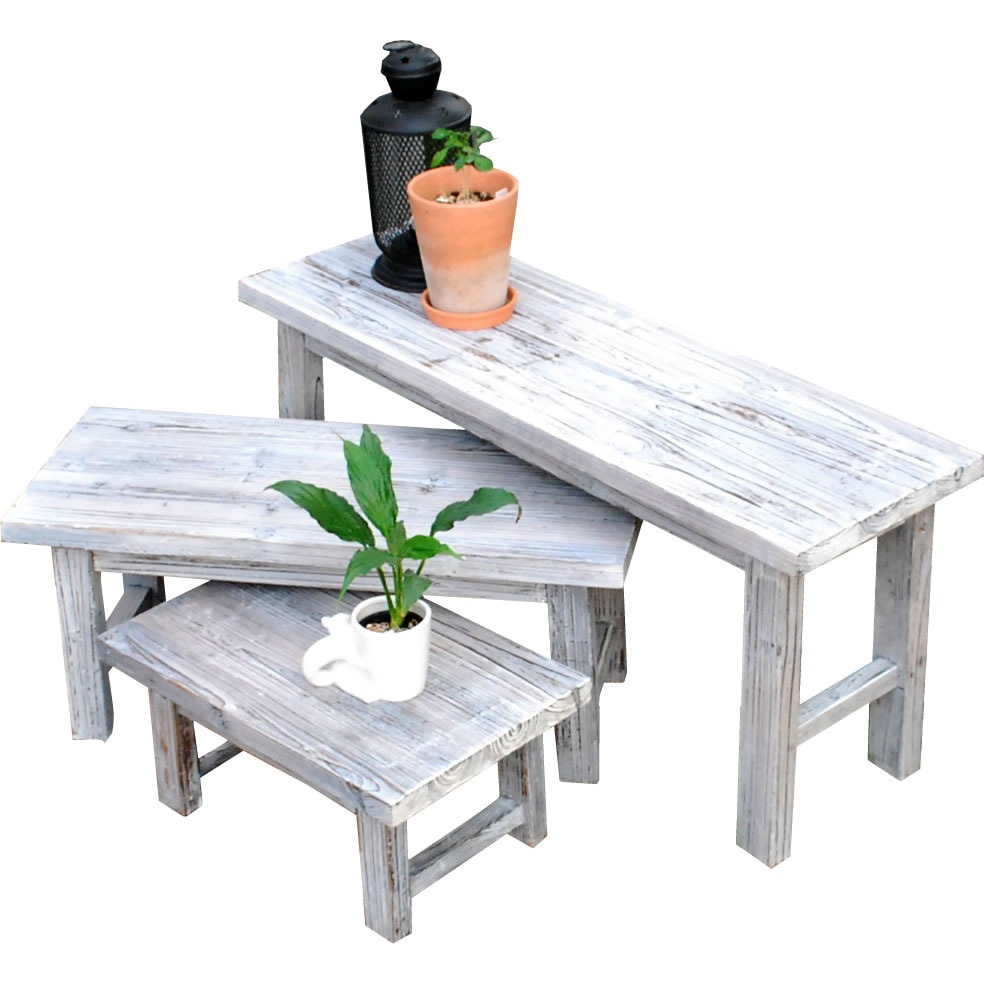 YT-406080SS ホワイトスツール風花台 3点セット ロータイプ 1台 住まいスタイル 【通販モノタロウ】 11,385円