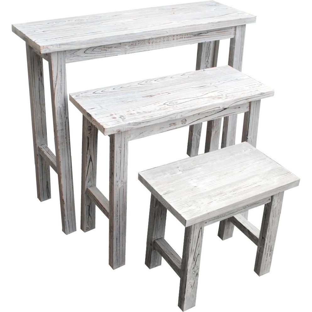 YT-406080WW ホワイトスツール風花台 3点セット 1台 住まいスタイル 【通販モノタロウ】