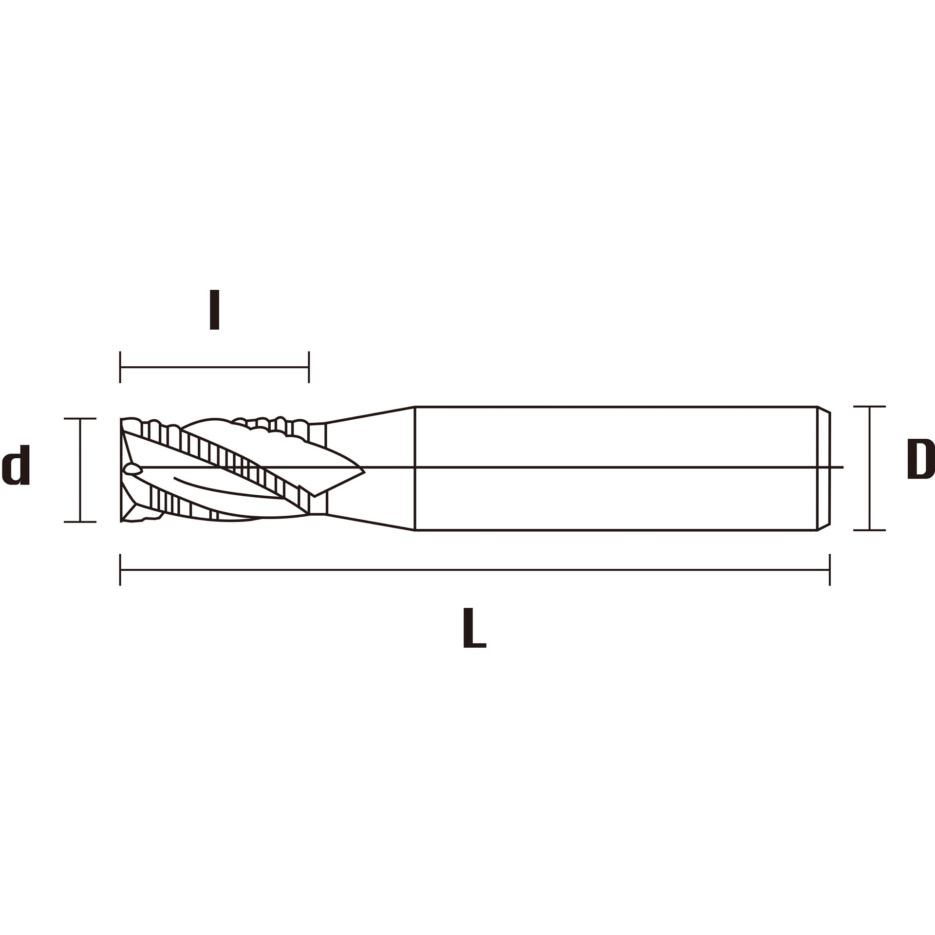 663L-X 0503 アルミ加工用 超硬ラフィングエンドミル 3枚刃 LV ENDMILL