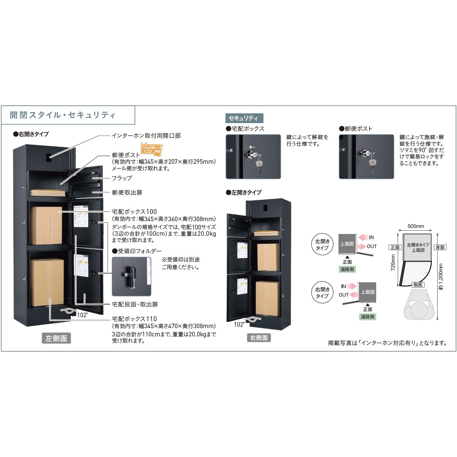 704901220 宅配ボックス一体型機能門柱 ミース UNISON(ユニソン