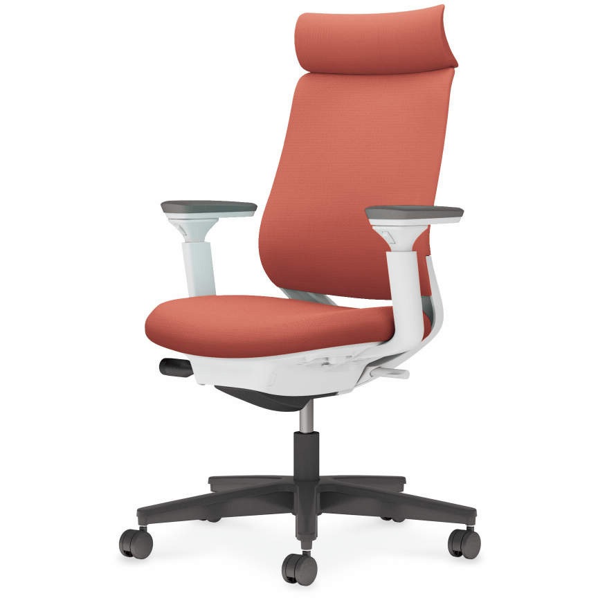 コクヨ ミトラ 回転イス アディショナルバック 可動肘 ゴム単輪キャスター ランバー無 ホワイトグレー/ソフトベージュ/ブラック 1脚