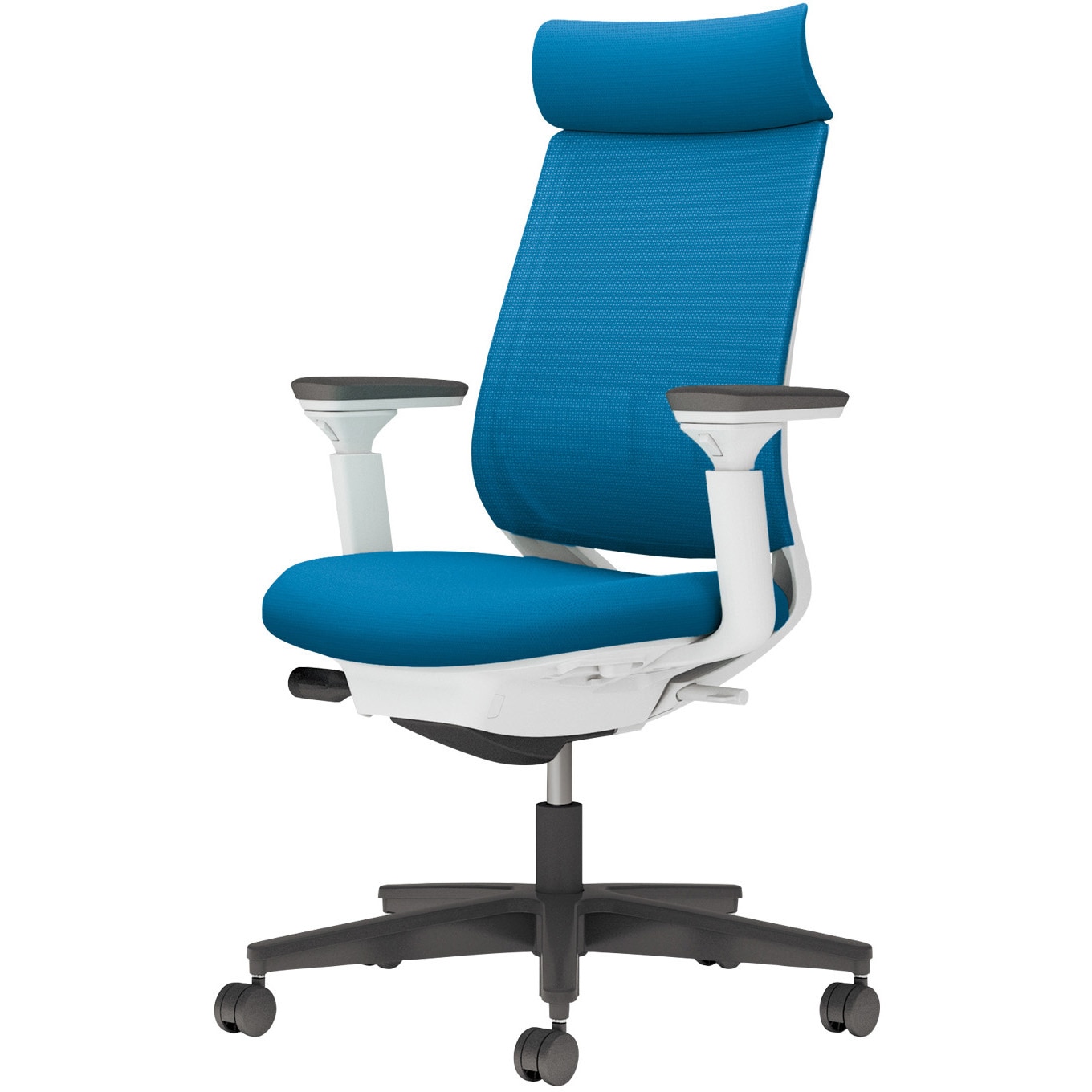 コクヨ ミトラ 回転イス アディショナルバック 可動肘 ゴム単輪キャスター ランバー無 ホワイトグレー/ソフトベージュ/ブラック 1脚