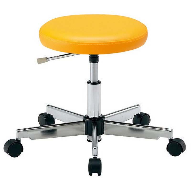 LRN-O カラフルラウンドチェア LRNシリーズ アズワン キャスターあり オレンジ色