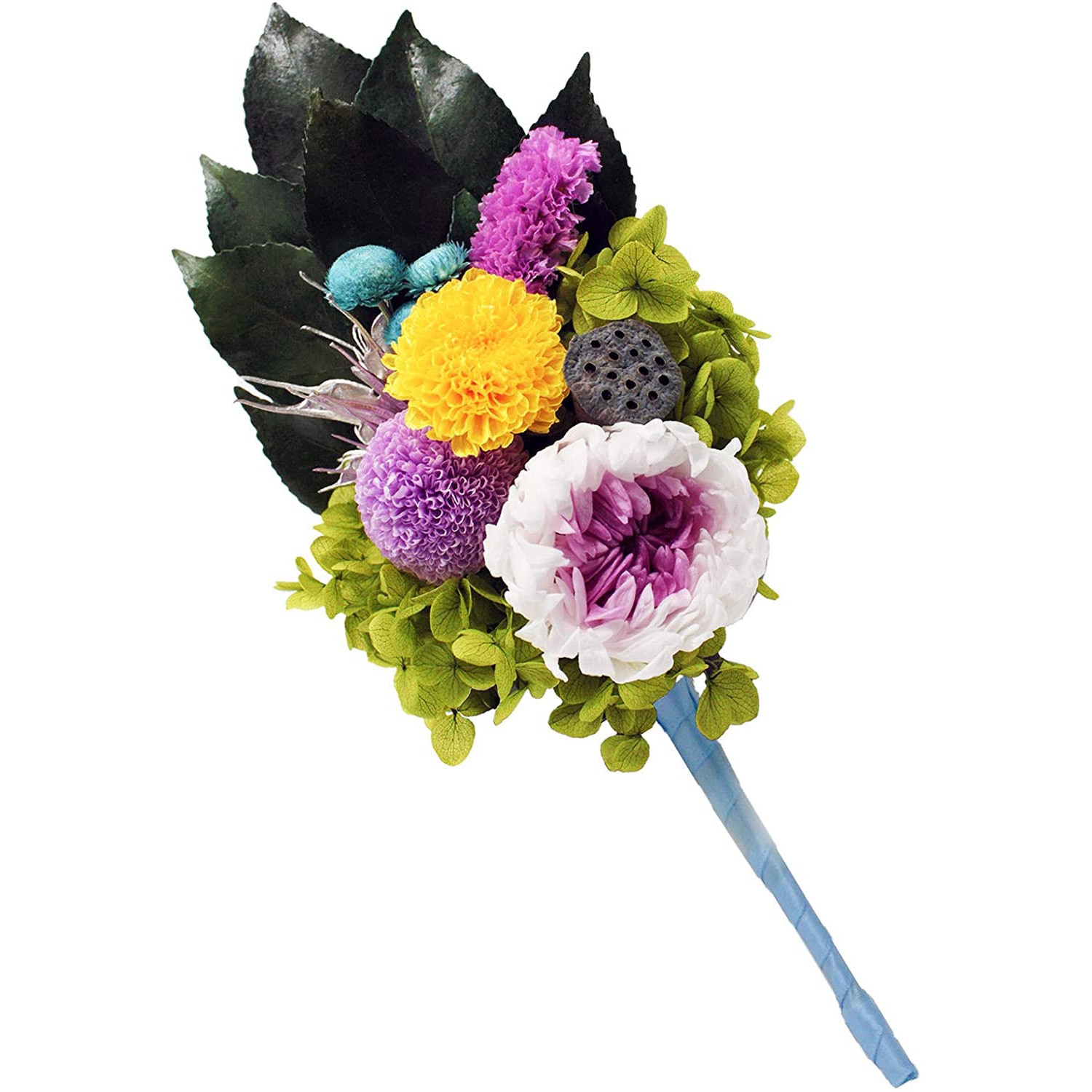 仏花プリザーブ　770 プリザーブドフラワー仏花Lサイズ 高さ38cm（花丈27㎝＋器11cm