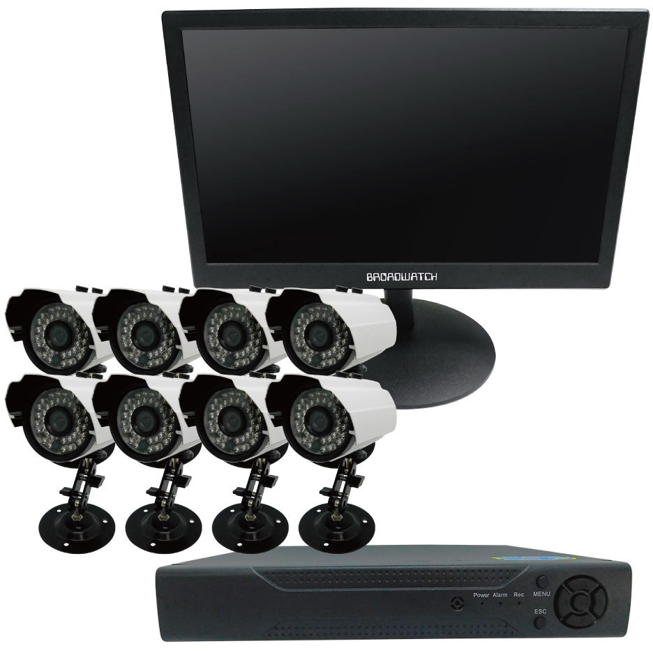 SEC-S-8C-16L-1T 30万画素屋外型防犯カメラ・録画機・16インチモニター