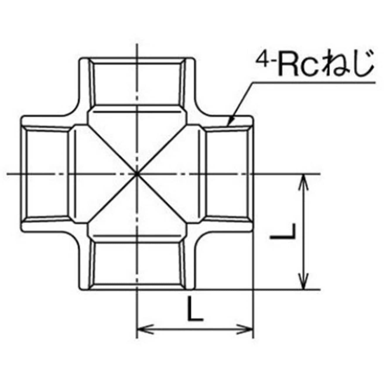 SFX-50 SFX型 ステンレス クロス オンダ製作所 テーパめねじ(Rcねじ) 呼び径50A