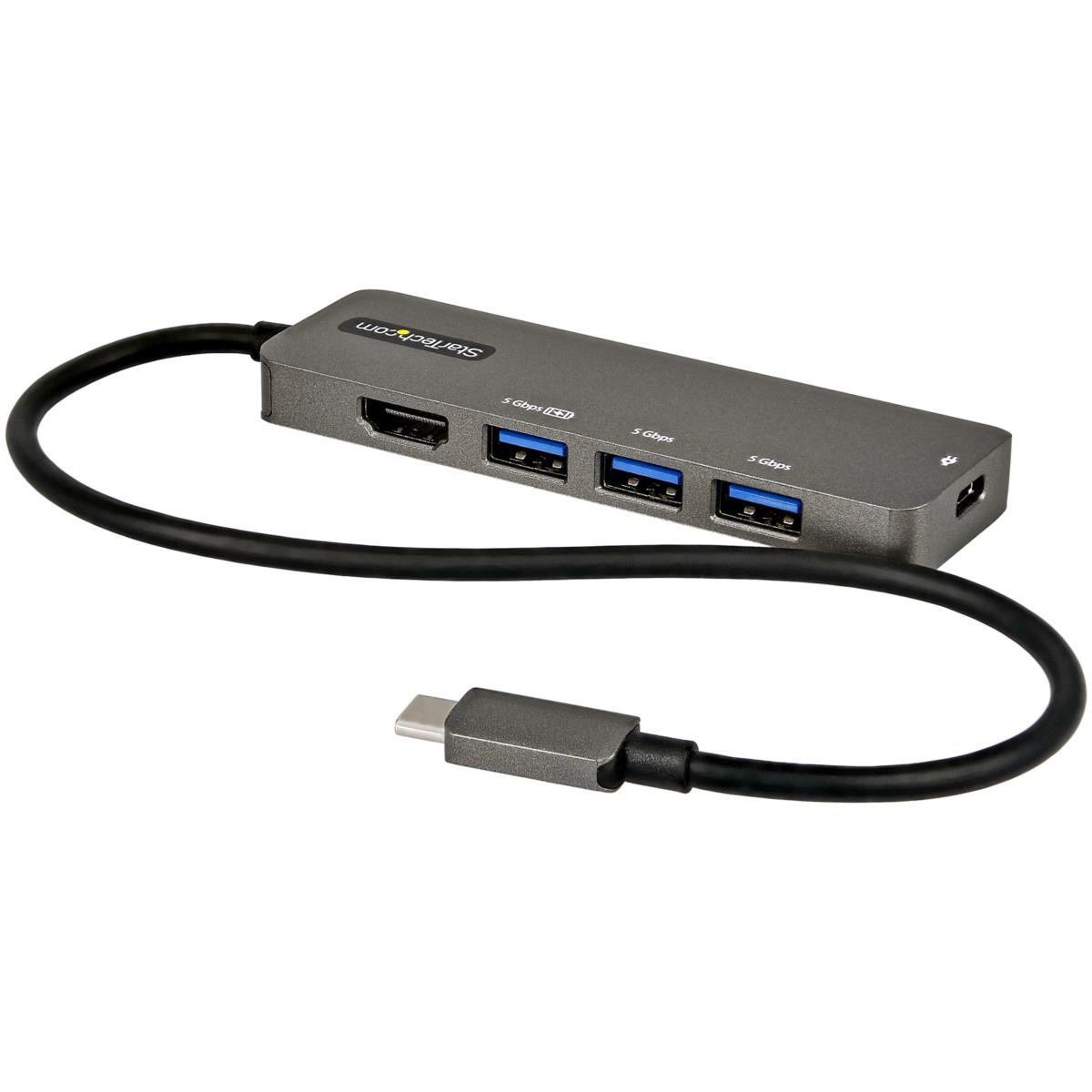 DKT30CHPD3 USB Type-C マルチ変換アダプター/USB-C - HDMI 2.0b 4K60Hz(HDR10)/100W Power Deliveryパススルー対応/USB 3.0 ポートx4/USB-Cマルチハブ 1個 StarTech.com 【通販モノタロウ】