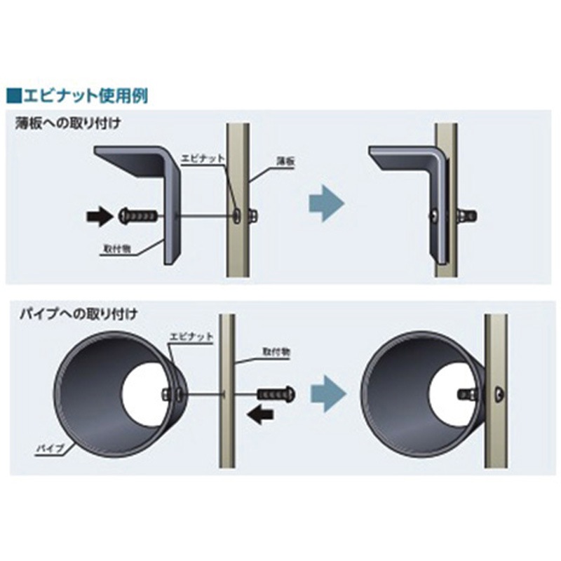 EA527NA-14 かしめナット(スチール製) 1パック(35個) エスコ