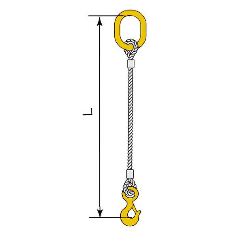 18MM x 2.5M キトー金物付JIS ロック止ワイヤ HTL スリングフック・大型マスターリンク付 キトー 18mm 6×24 O/O  両コース入タイプ 荷重(t):5.4(垂直吊り2本吊り) 1組 - 【通販モノタロウ】