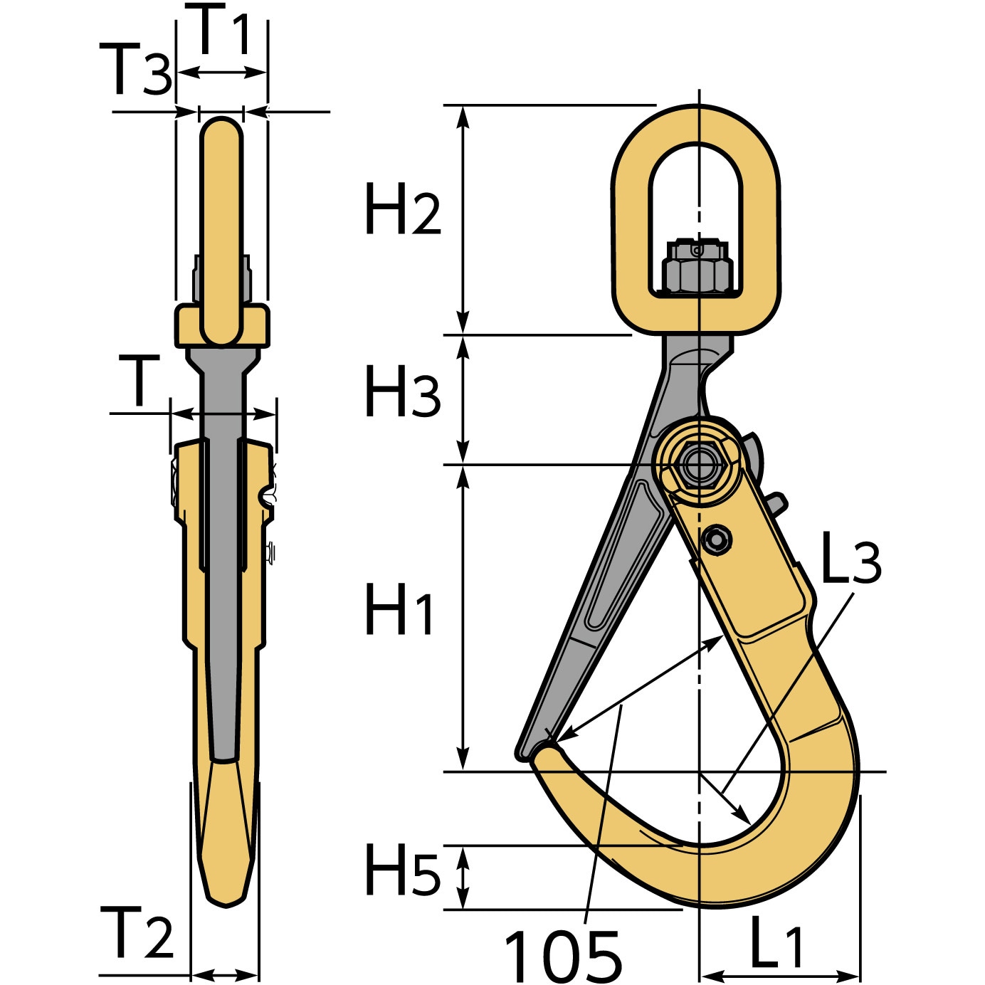 M-SLH3S-3Tx1.5M 敷鉄板用フック付 チェーンスリング スーパーツール 荷重3t 1組 - 【通販モノタロウ】