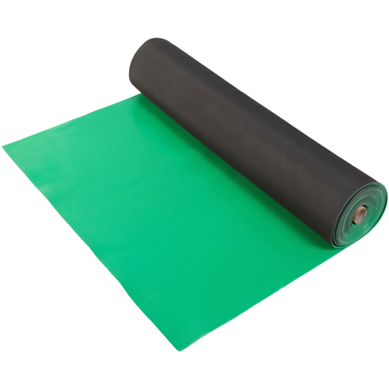 6300021118 B山ゴムマット(横筋)3.0mm×1m×10m ケィ・ユーシステム ブラック/グリーン色