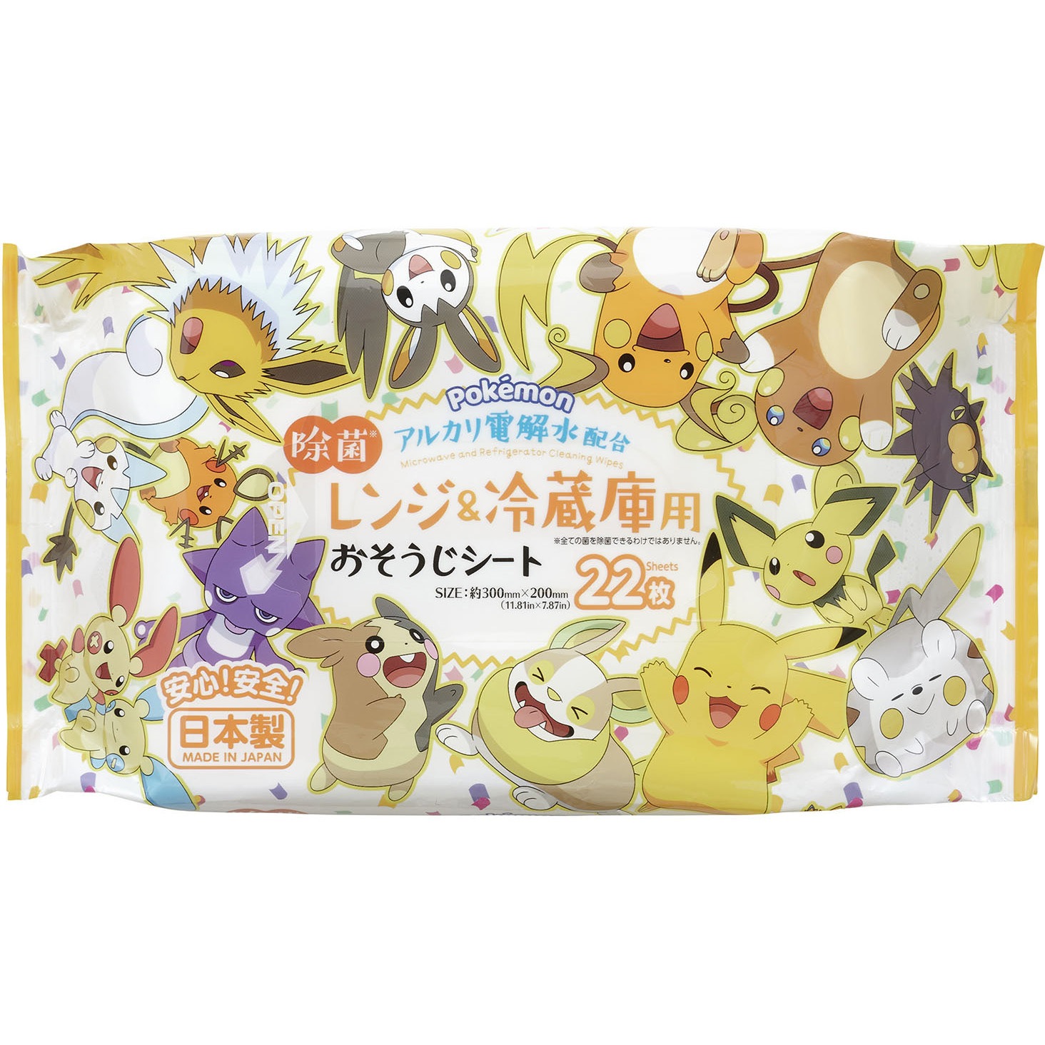 S00956 ポケモン電子レンジ&冷蔵庫おそうじシート 1袋(22枚×4個