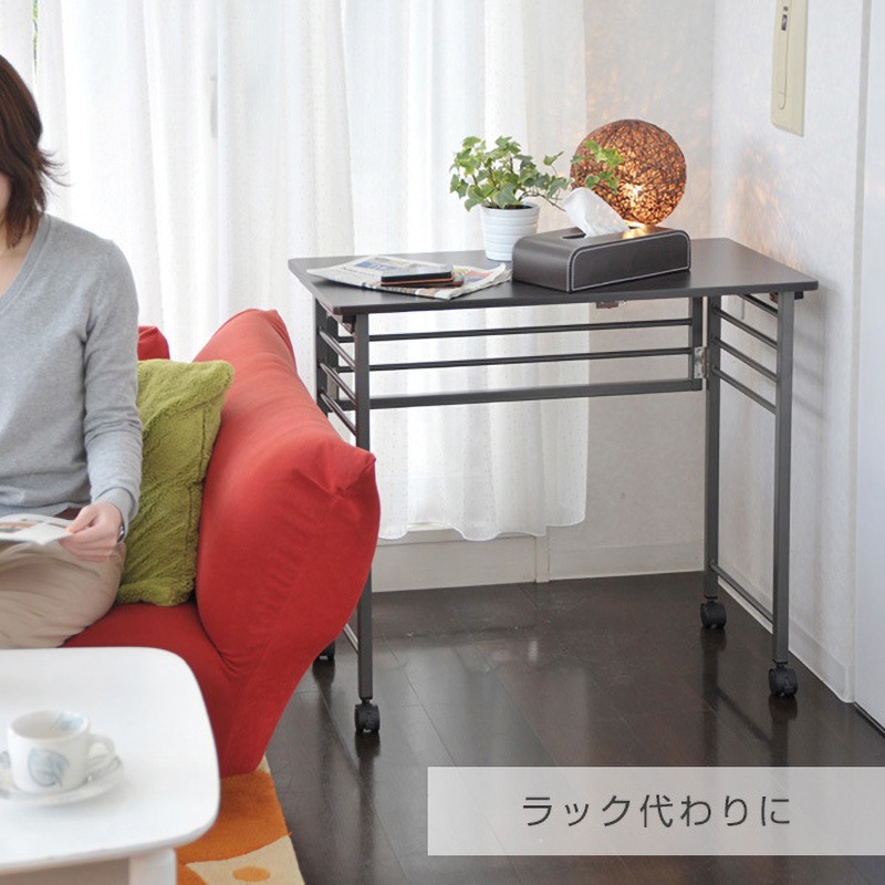 NPSTC-8040(AIV/SWH) 折りたたみデスク キャスター付き YAMAZEN(山善