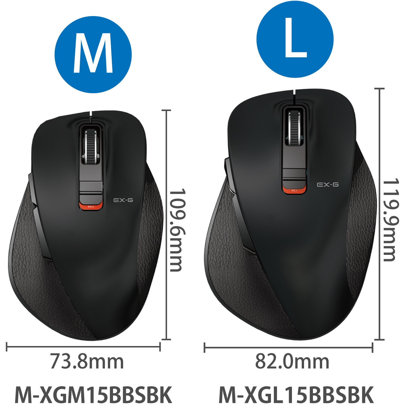 M-XGL15BBSBK ワイヤレスマウス 無線 Bluetooth 5.0 5ボタン ブルーLED