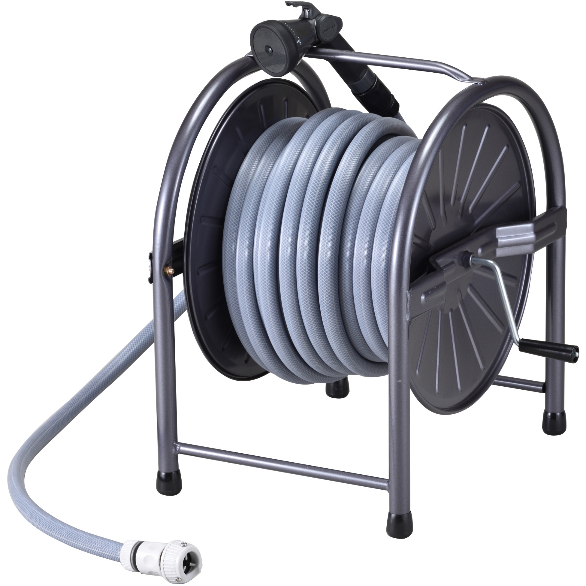 HR-L30D(GY) スチールホースリールセット グリーンライフ ホース