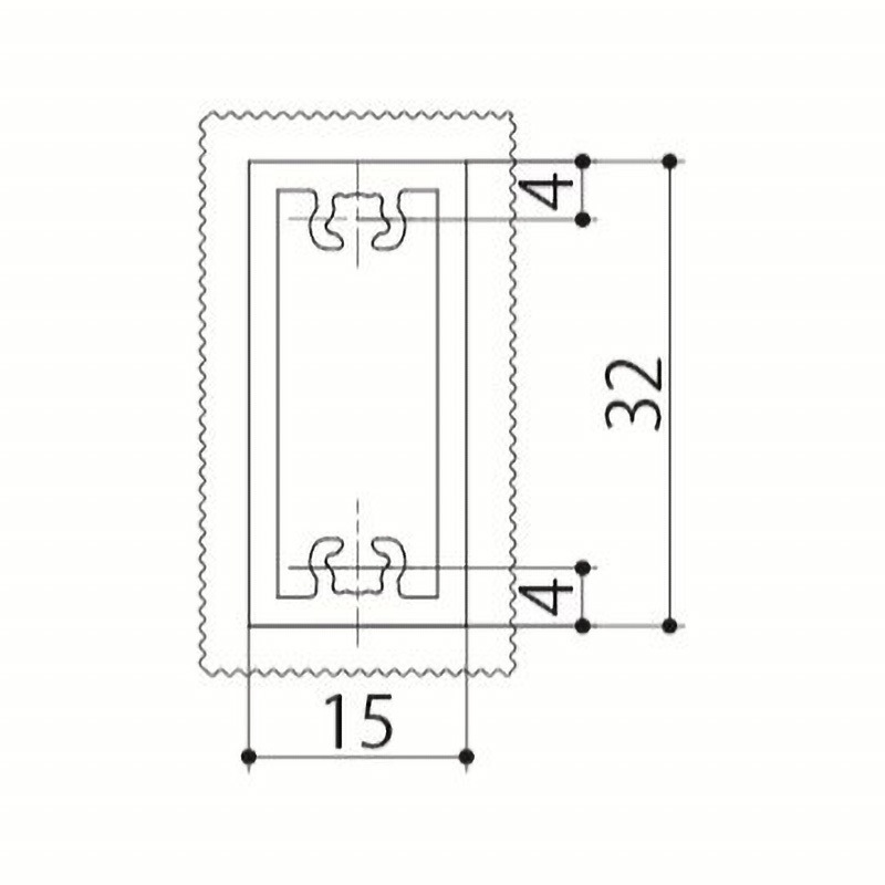 YTHN111 アルミ 角パイプ15×32×2ホール付 TOSTEM(LIXIL) 長さ4000mm  YTHN111