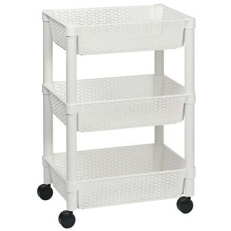DB03-WH プラスチックカゴワゴン DBシリーズ アズワン 3段   DB03-WH