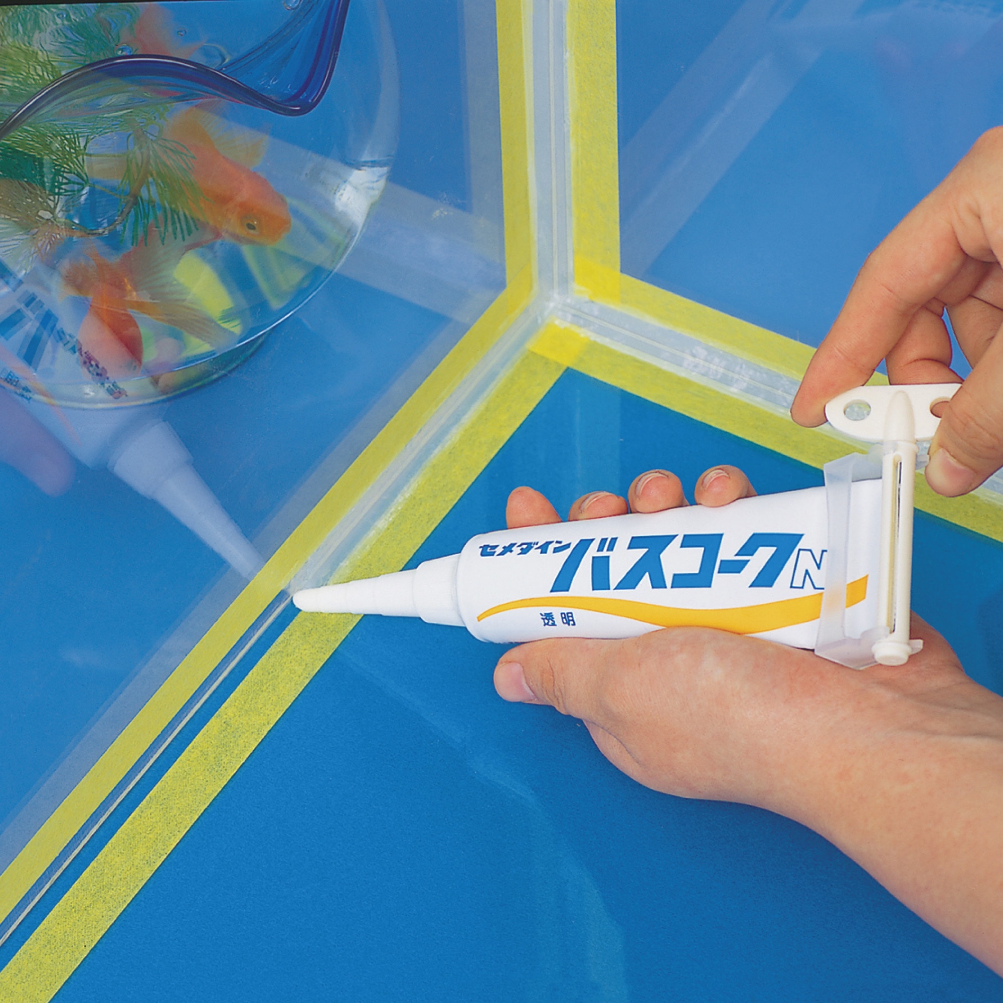 HJ-154 防水シール バスコークN セメダイン 透明色 1箱(100mL×10本) HJ