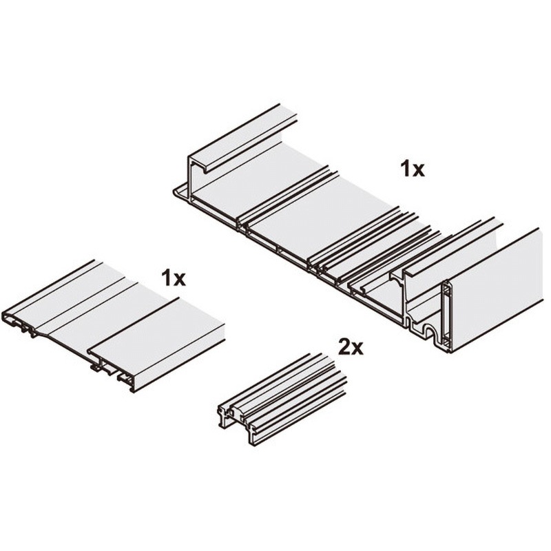 406.11.680 2枚扉用引戸金具 Finetta フラットフロント L 70 F FB レールセット 1セット ハーフェレ 【通販モノタロウ】