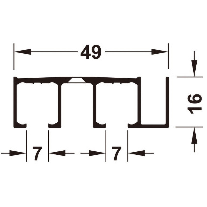 405.90.942 ダブルランニングレール ハーフェレ ネジ固定用取付 長さ2500mm