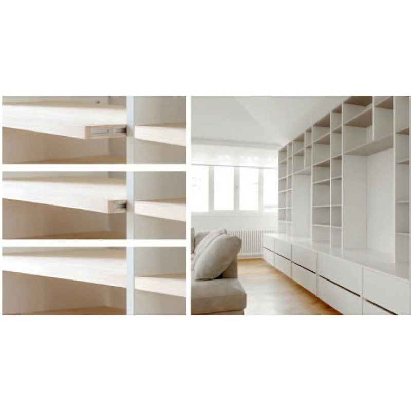 261.30.101 レール あり継ぎ溝付 皿頭用取付穴加工とバリ処理済 ハーフェレ 長さ115mm 1セット(10個)