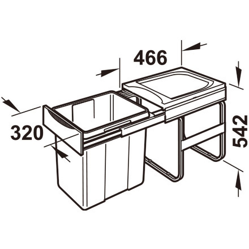 502.70.995 シングルダストボックス Hailo Easy Cargo 交換容器 ハーフェレ 容量42L