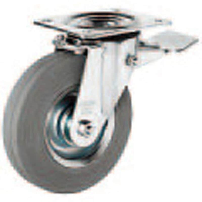 670.03.555 重荷重キャスター ソフト車輪 旋回タイプブレーキ付 ハーフェレ ソリッドラバー車輪 亜鉛メッキ仕上 車輪径160mm車輪幅40mm