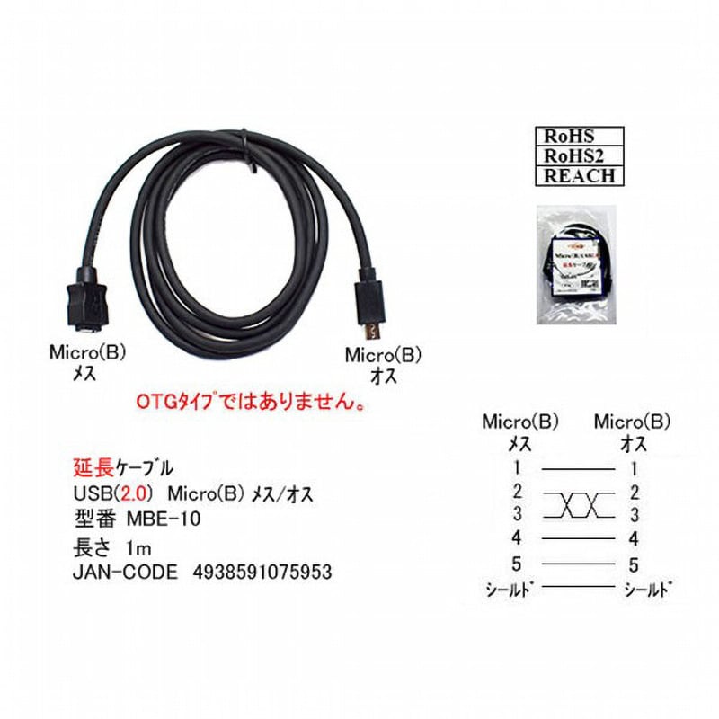 MBE-10 USB延長ケーブル 1個 カモン 【通販サイトMonotaRO】