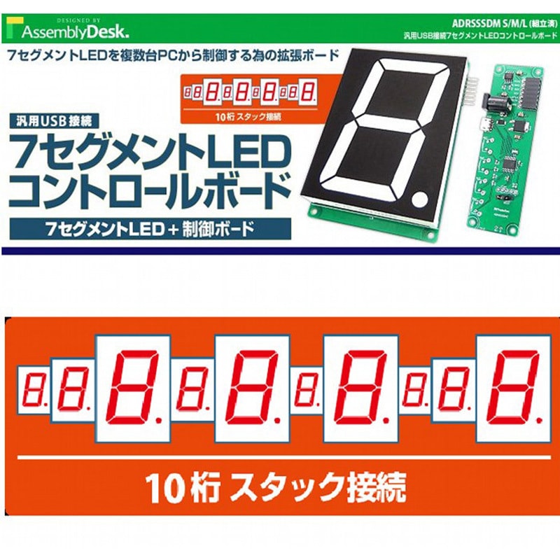 LED搭載　ボード ADRSSSDML 7セグメントLED&コントロールボードセット ビット・トレード