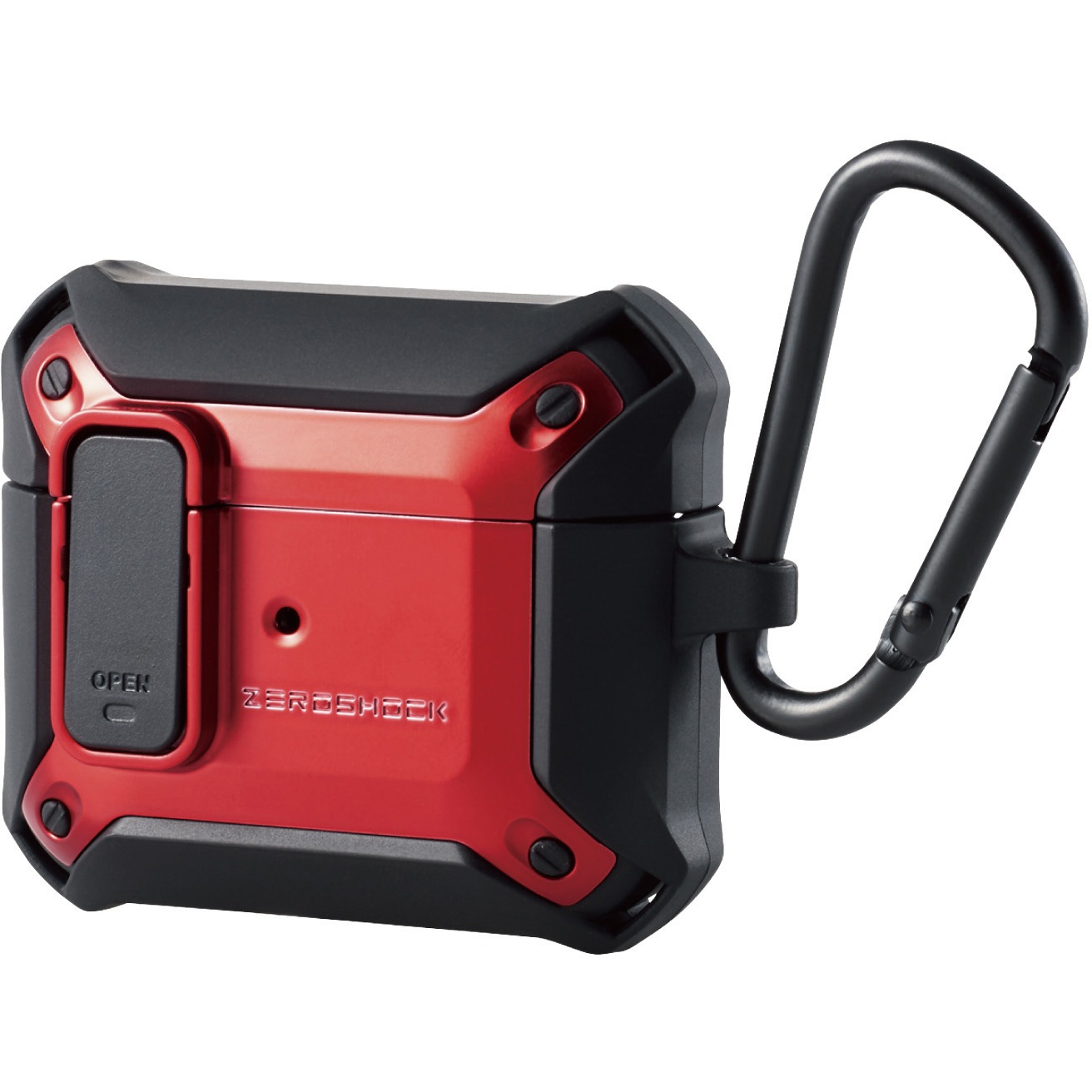 最終値下げ!AirPods 3 第3世代 ケース 全面保護 落下防止 黒+赤 AirPods Pro 3 耐衝撃 ケース 第3世代 カバー ストラップ付き TPU +