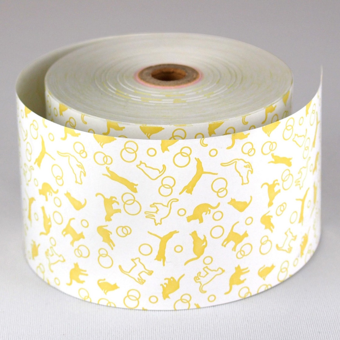 230-05362000 ファンシーレジ用紙 58mm幅 ねこ クリーム 小林 感熱紙