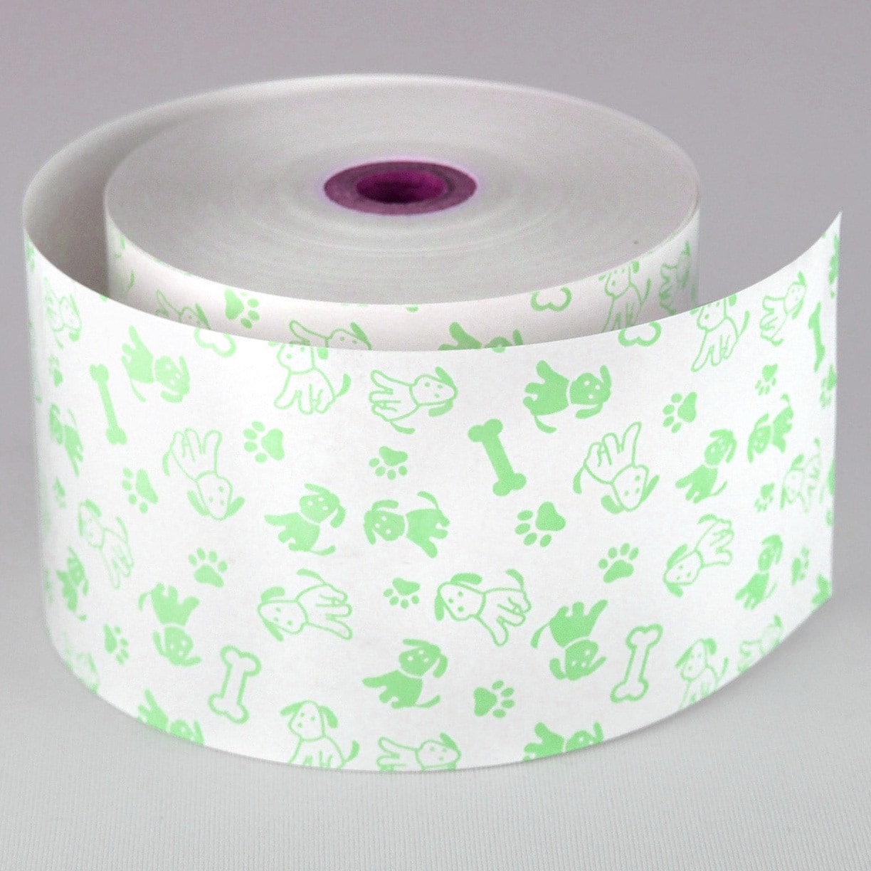 230-07293000 ファンシーレジ用紙 58mm幅 犬 緑 小林 感熱紙