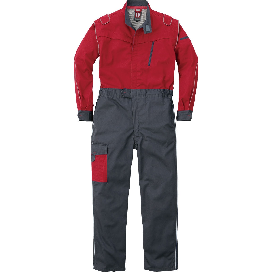 RS-360 長袖メカニックスーツ ROUND ONI 消臭・防臭 レッド色 RS-360