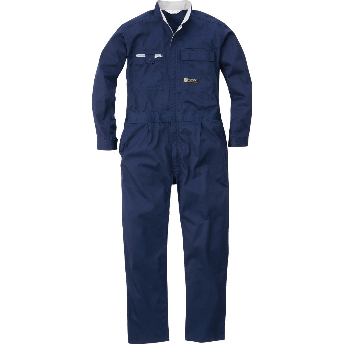 PS-120 T/C長袖ツナギ ROUND ONI ネイビー色 着丈50cm袖丈60cm  PS-120