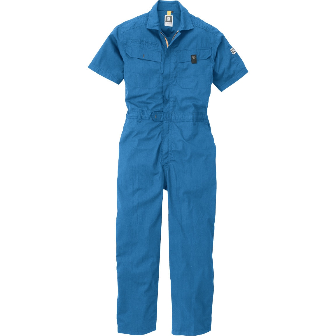 RO-891 エコテックス半袖ツナギ ROUND ONI 涼感・冷感機能 ブルー色 サイズL着丈50cm  RO-891