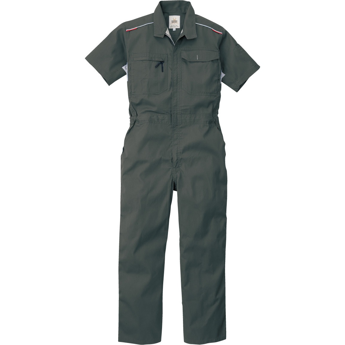 913 T/C半袖ツナギ ROUND ONI ダークグリーン色 サイズ5L着丈58cm