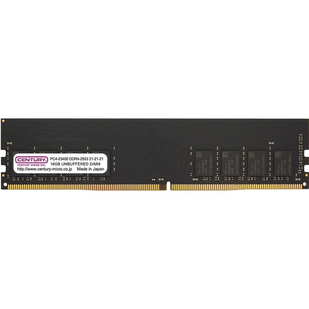 CB16G-D4U2933H DT用 PC4 DDR4 288p UDIMM 1.2v 16GB 1R CENTURY MICROY MICRO(センチュリーマイクロ) メモリーモジュール規格PC4-23400   CB16G-D4U2933H