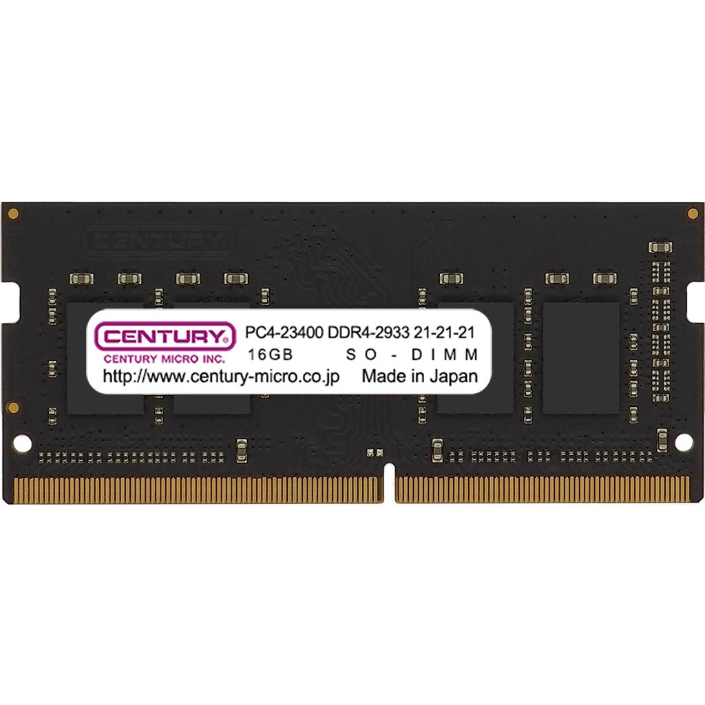 CB16G-SOD4U2933H NT用 PC4 DDR4 260p SODIMM 1.2v 16GB 1R CENTURY MICROY MICRO(センチュリーマイクロ) メモリーモジュール規格PC4-23400   CB16G-SOD4U2933H