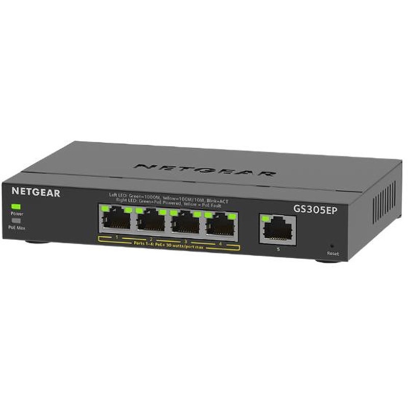 GS305EP-100JPS SOHO/家庭向けPoE+対応ギガビット5ポートアンマネージプラススイッチ 1個 NETGEAR 【通販モノタロウ】 11,385円