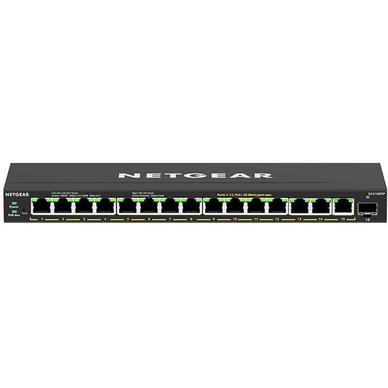 GS316EPP-100JPS SOHO/家庭向けPoE+対応ギガビット15ポート SFP 1スロット アンマネージプラススイッチ 1個 NETGEAR 【通販モノタロウ】