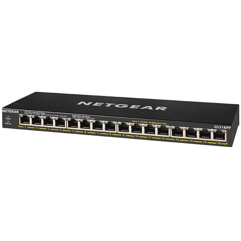GS316PP-100AJS PoE+対応(183W)ギガビット16ポート アンマネージスイッチ 1個 NETGEAR 【通販モノタロウ】