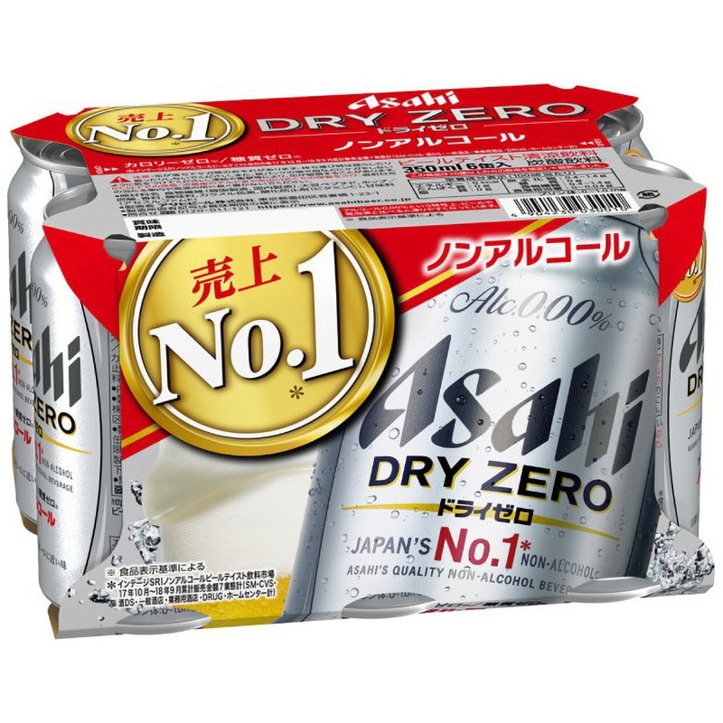 4904230030010 アサヒ ドライゼロ 6缶パック 350x6 x4 1箱(6本×4本